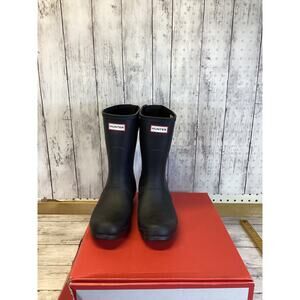HUNTER Original Mid-Calf Black Rubber Rain Boots 1891726 Women Size US -10